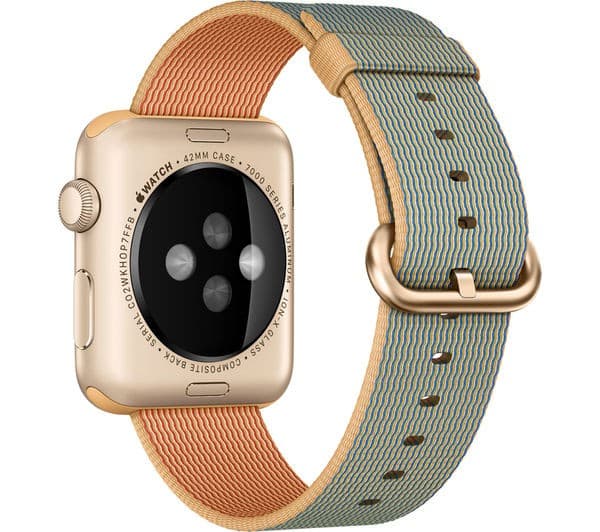 APPLE Watch 42 mm with Woven Nylon Band - Gold & Royal Blue - Image 1