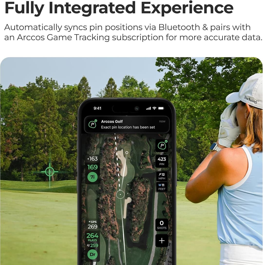 Arccos Smart Laser Golf Rangefinder with Slope Wind and AI Strategy - Black Grey - Image 9