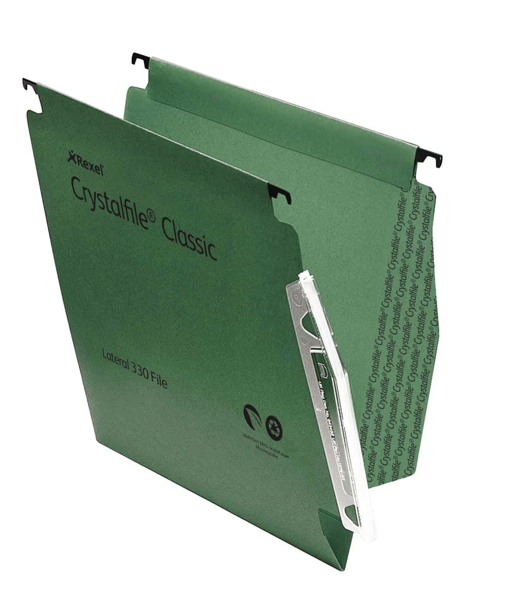 Rexel Crystalfile Classic ‘330’ Lateral File 15mm Green (50) - Image 3