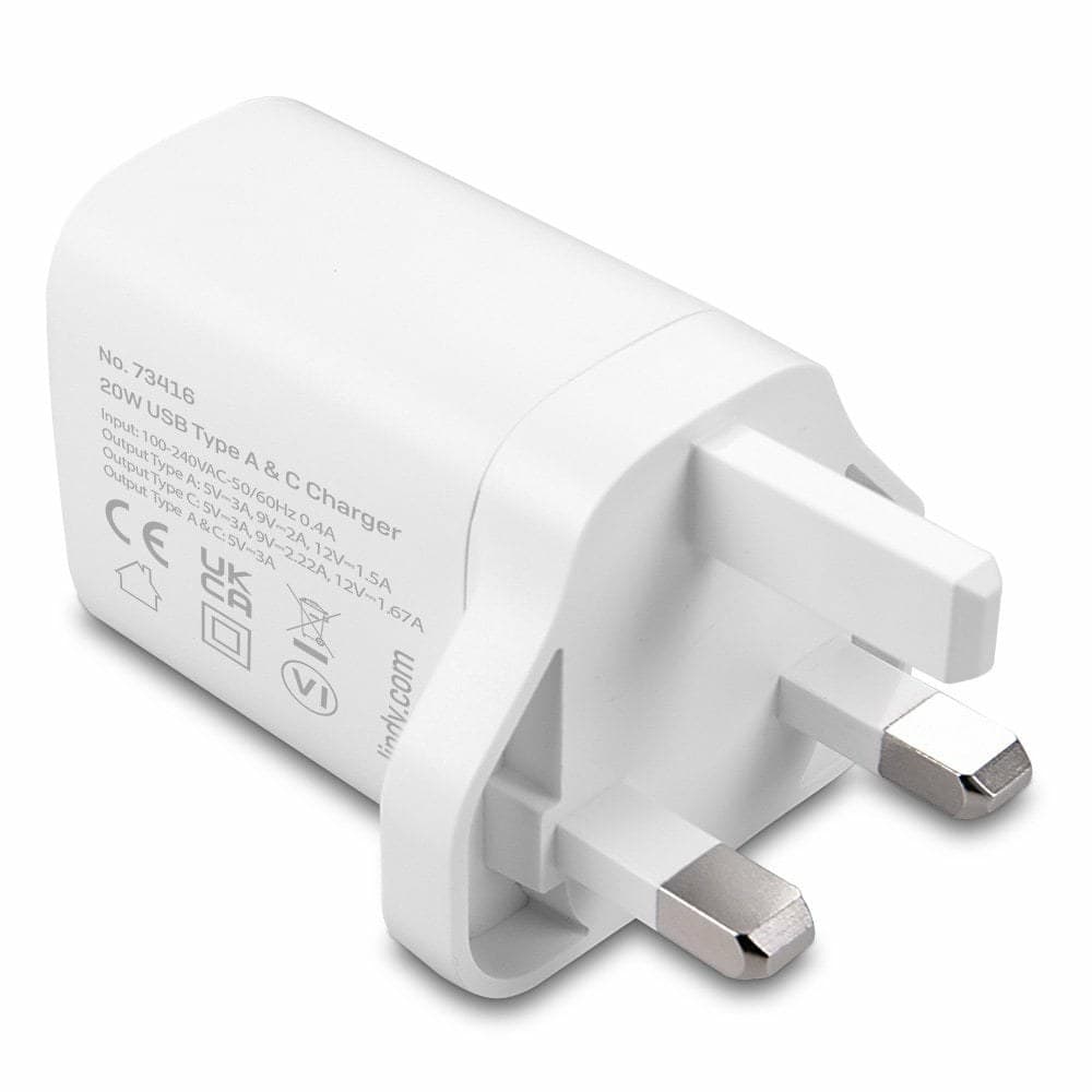 Lindy 20W USB Type A and C Charger - Image 2