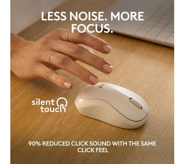 Logitech M240 Silent Bluetooth Mouse - Off-White - Image 3