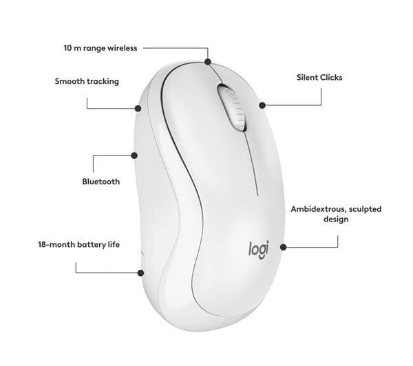 Logitech M240 Silent Bluetooth Mouse - Off-White - Image 7