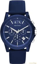 Armani Exchange Men's Chronograph, Silicone Watch, 44mm case size thumbnail 1