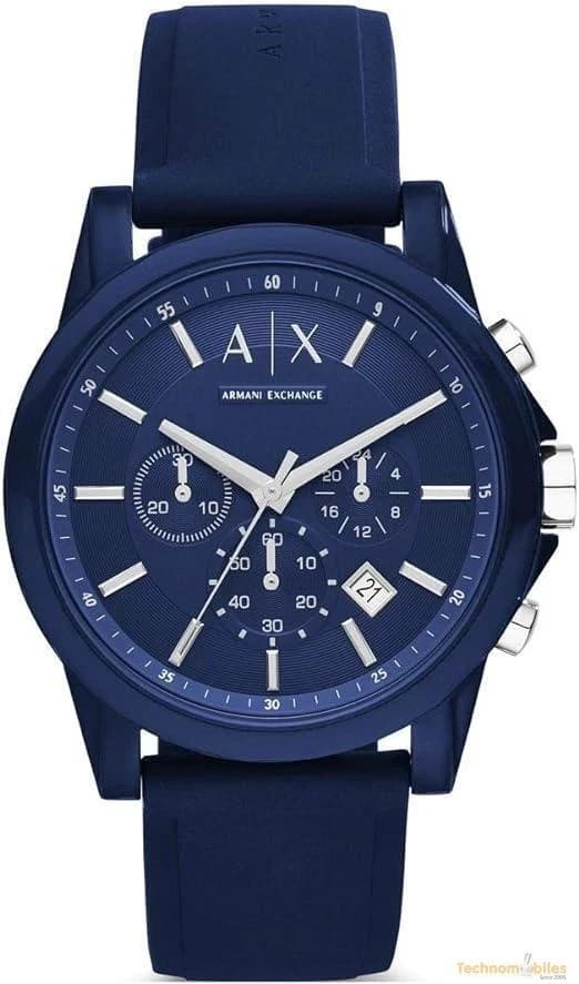 Armani Exchange Men's Chronograph, Silicone Watch, 44mm case size