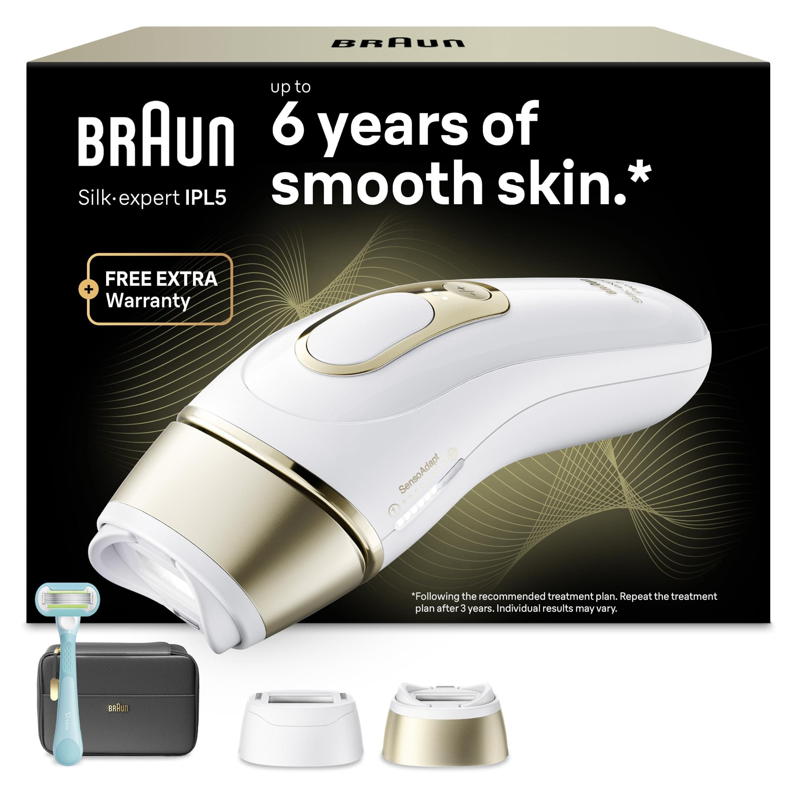 Braun Silk·Expert Pro 5 PL5251 IPL Hair Removal Device - White/Gold