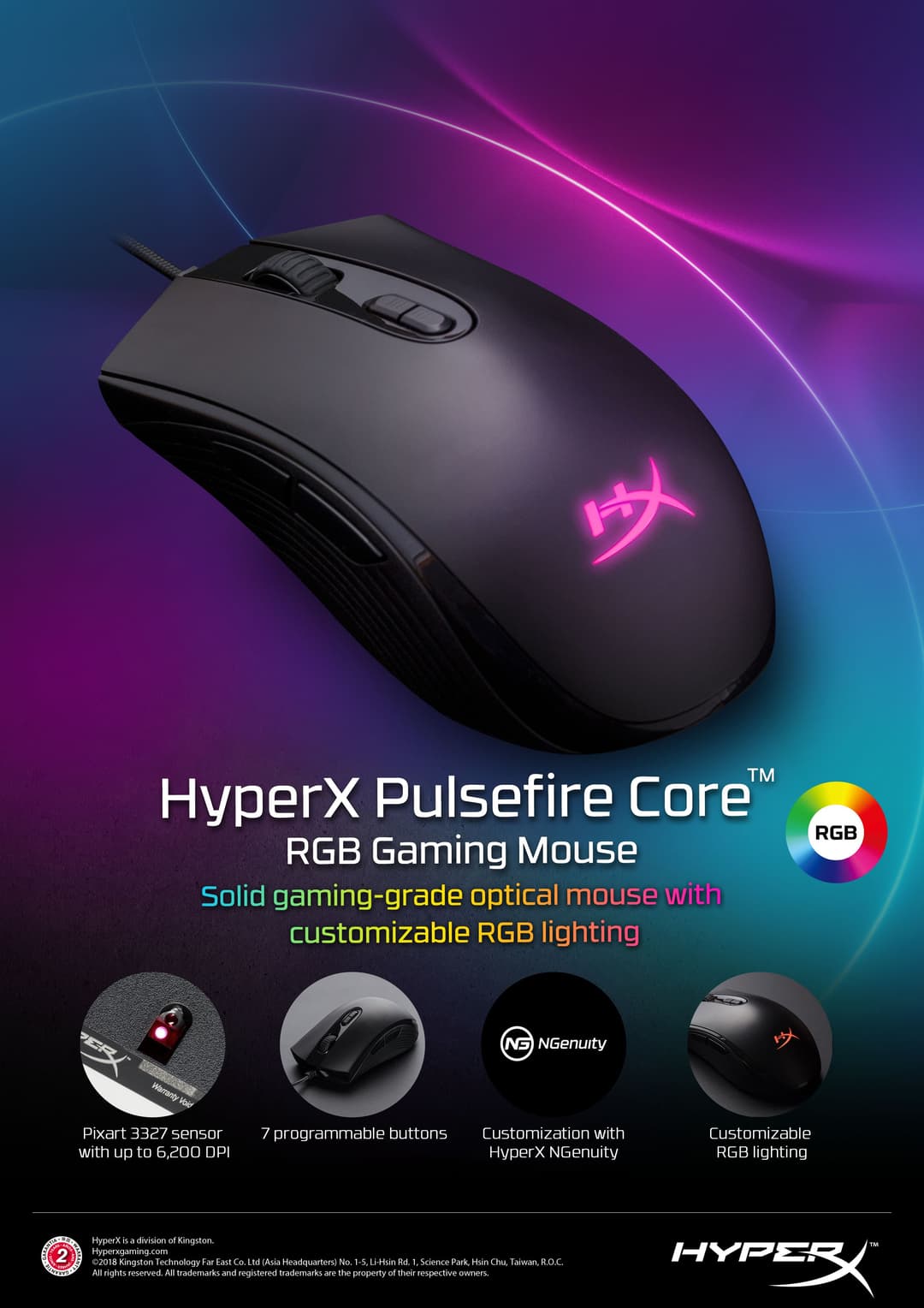 HyperX Pulsefire Core - Gaming Mouse (Black) - Image 3