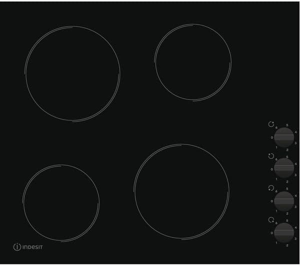 INDESIT RI 860 C Electric 58 cm Ceramic Hob - Black - Image 1