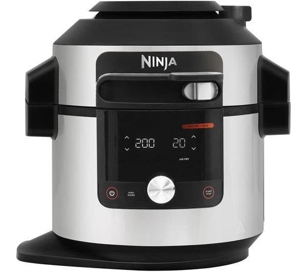 Ninja Foodi MAX 15-in-1 SmartLid OL750UK Multicooker & Air Fryer Stainless Steel & Black - Image 1