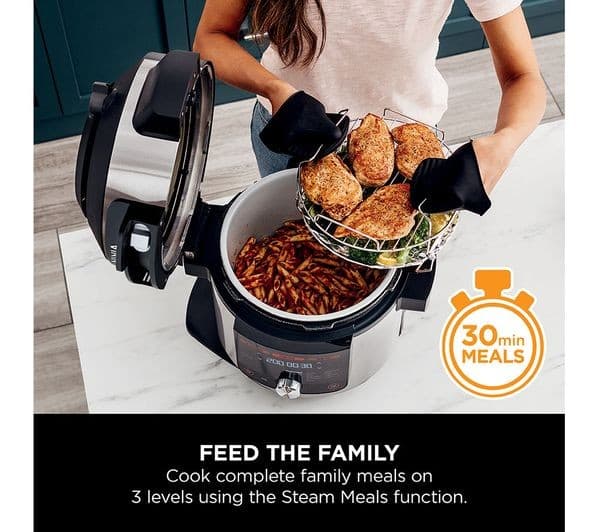 Ninja Foodi MAX 15-in-1 SmartLid OL750UK Multicooker & Air Fryer Stainless Steel & Black - Image 3