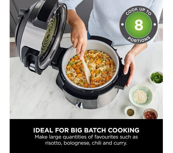 Ninja Foodi MAX 15-in-1 SmartLid OL750UK Multicooker & Air Fryer Stainless Steel & Black - Image 7