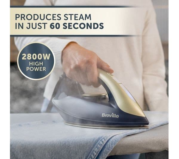 BREVILLE DiamondXpress VIN446 Steam Generator Iron - Faded Blue & Pale Gold - Image 3