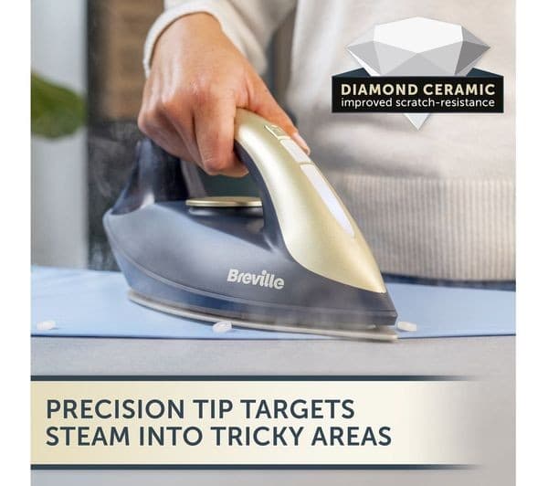 BREVILLE DiamondXpress VIN446 Steam Generator Iron - Faded Blue & Pale Gold - Image 6
