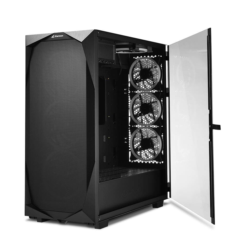 Sharkoon REV300 RGB Tempered Glass Mid Tower ATX Gaming PC Case - Black - Image 7