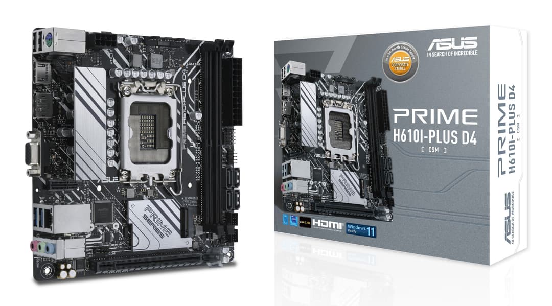 ASUS PRIME H610I-PLUS D4-CSM Intel H610 LGA 1700 mini ITX - Image 1