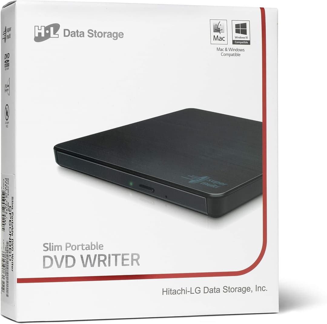 LG GP60NB60 Slim Portable DVD-RW External Drive - Black - Image 5