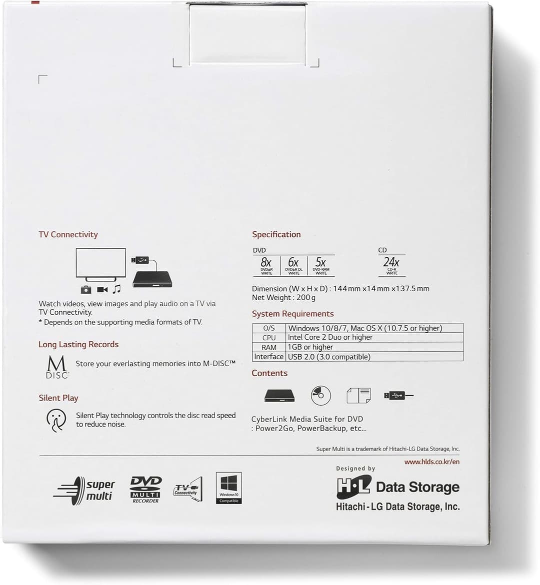LG GP60NB60 Slim Portable DVD-RW External Drive - Black - Image 6