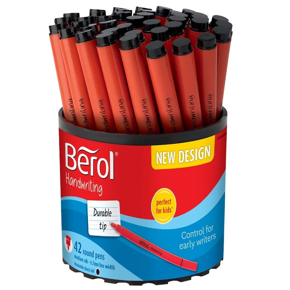 Berol Handwriting Pens Black Tub of 42 - Image 1