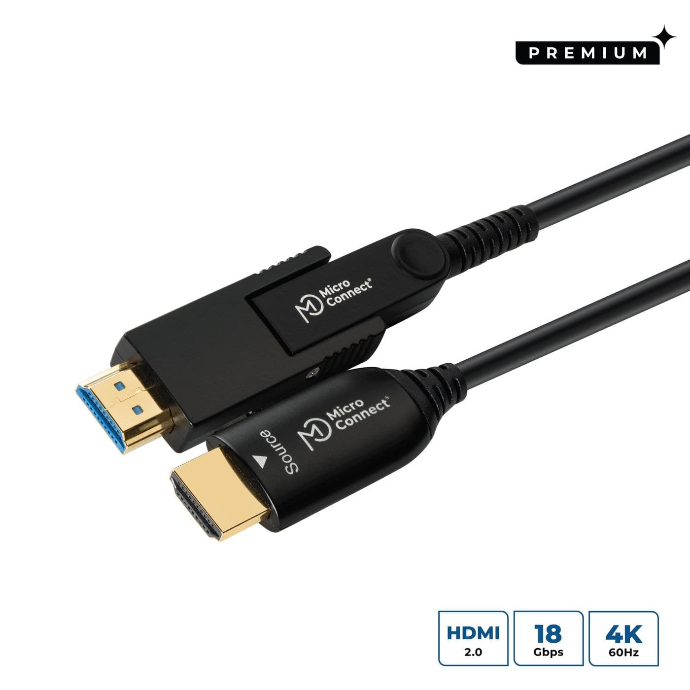 Microconnect Premium Active Optical HDMI 2.0 Cable Type A to Type D with Type A Adapter 50m