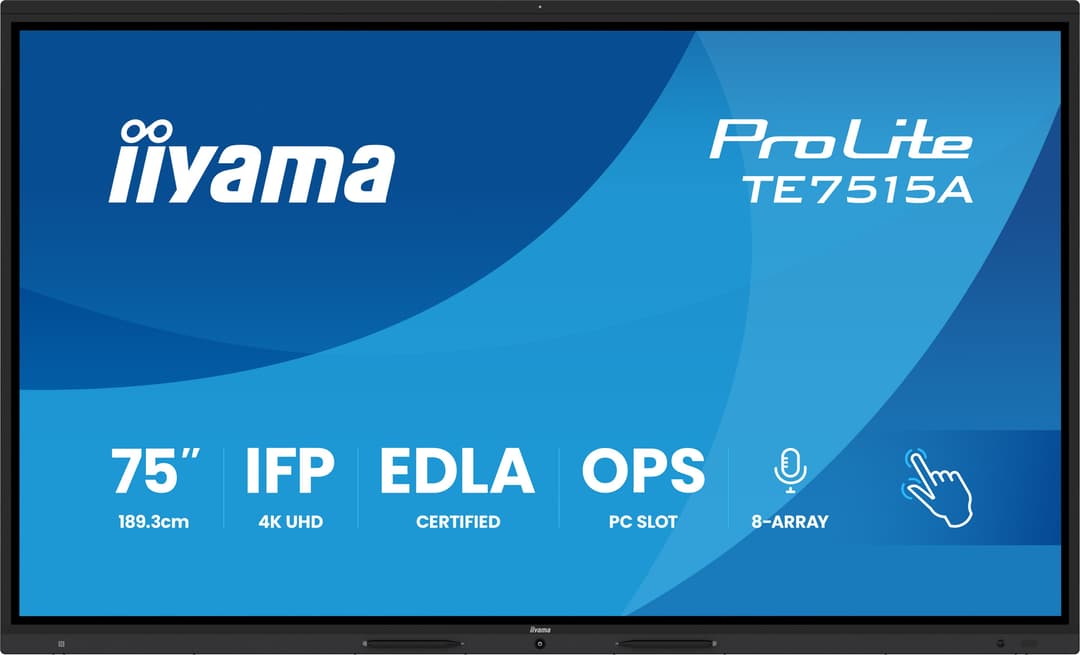 iiyama TE7515A-B2AG Signage Display Kiosk design 190.5 cm (75") Wi-Fi 550 cd/m² 4K Ultra HD Black Touchscreen Built-in processor Android 24/7 - Image 2