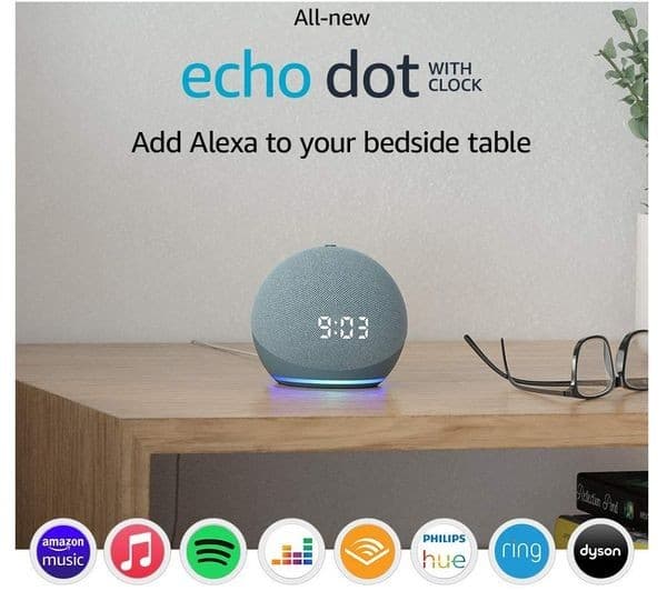 AMAZON Echo Dot (4th Gen) Smart Speaker & Clock with Alexa - Twilight Blue - Image 3