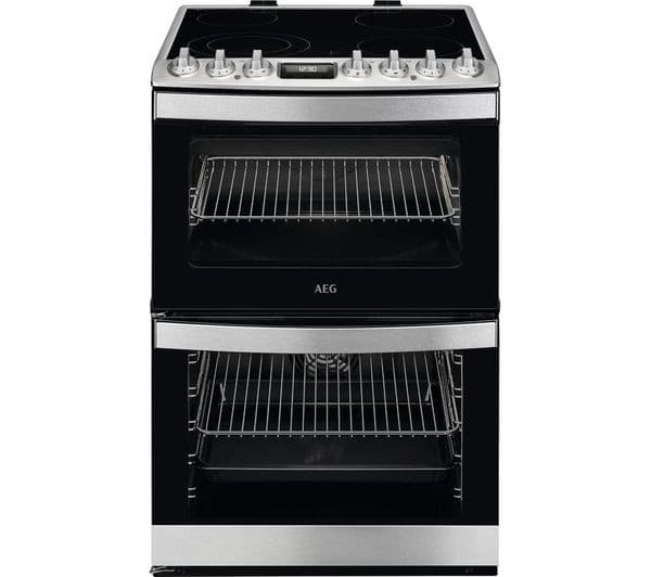 AEG 6000 SteamBake CCS6742ACM 60 cm Electric Ceramic Cooker - Stainless Steel - Image 1