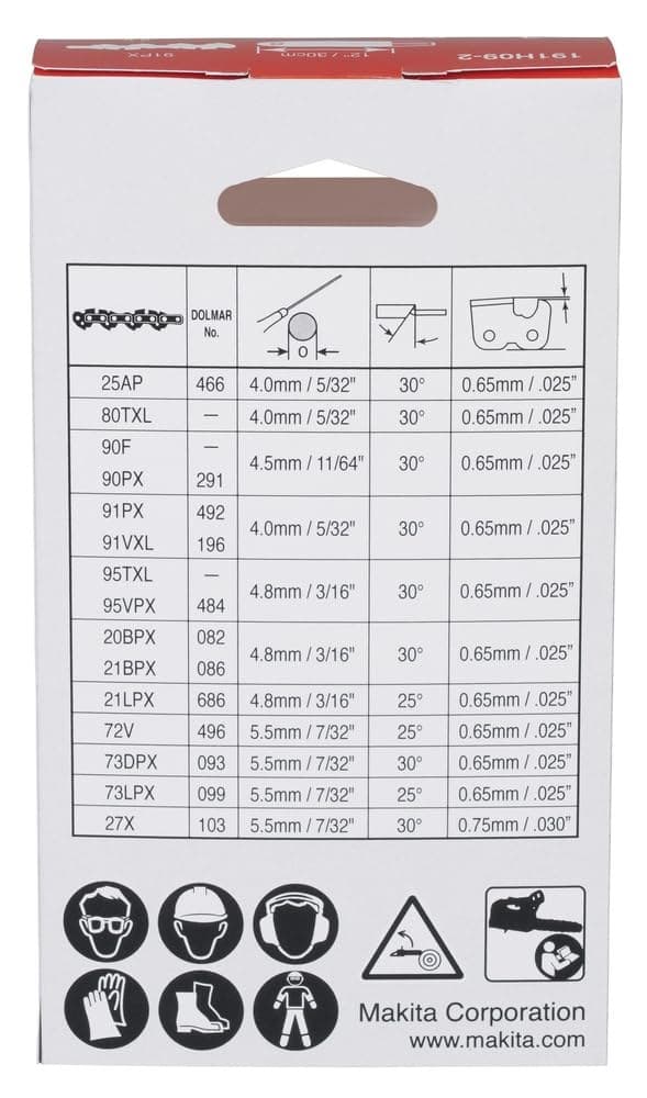 Makita 1910V6-4 Saw Chain Set (80TXL) - Image 2