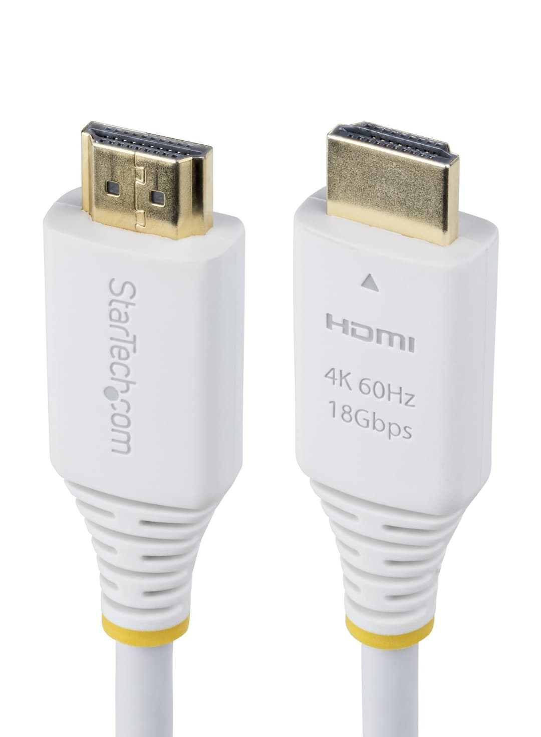StarTech.com 6ft (1.8m) Premium Certified High Speed HDMI Cable, 4K 60Hz/1440p 144Hz, HDR10/HDCP 2.2/ARC, 18Gbps, UHD HDMI 2.0 Cord for TV/Monitor/Display, TPE Jacket, White - Image 2