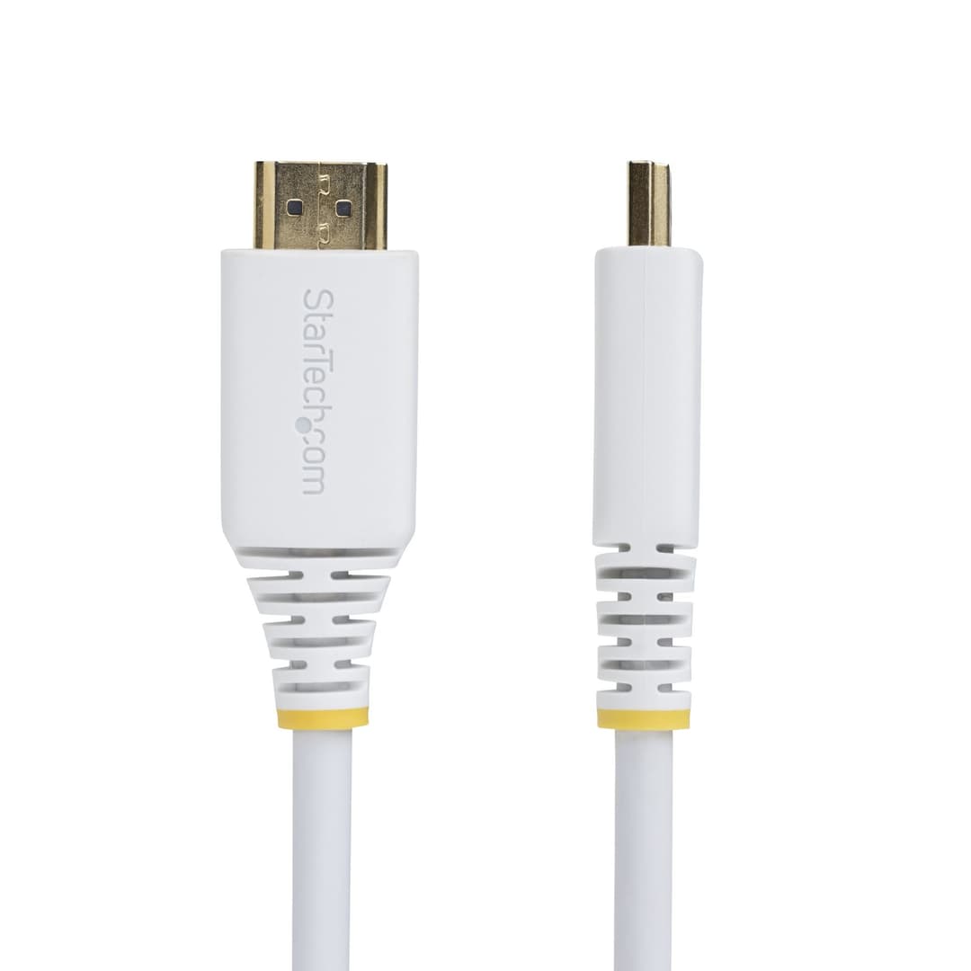 StarTech.com 6ft (1.8m) Premium Certified High Speed HDMI Cable, 4K 60Hz/1440p 144Hz, HDR10/HDCP 2.2/ARC, 18Gbps, UHD HDMI 2.0 Cord for TV/Monitor/Display, TPE Jacket, White - Image 4