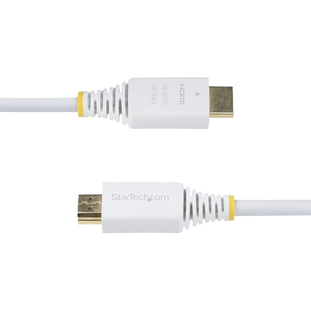 StarTech.com 6ft (1.8m) Premium Certified High Speed HDMI Cable, 4K 60Hz/1440p 144Hz, HDR10/HDCP 2.2/ARC, 18Gbps, UHD HDMI 2.0 Cord for TV/Monitor/Display, TPE Jacket, White - Image 5