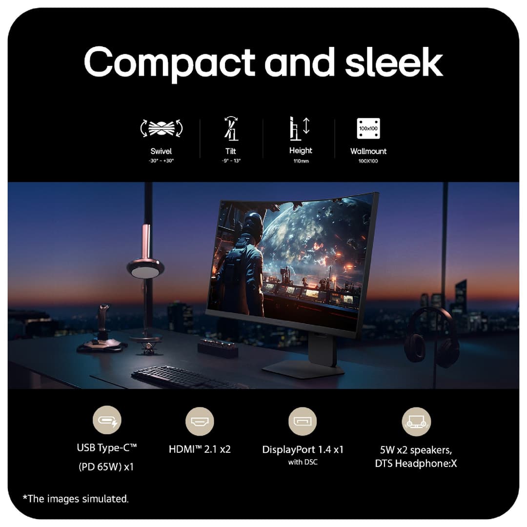 LG UltraGear 37G800A-B 37" UHD 4K 165Hz 1ms Freesync Premium Pro USB-C Height Adjustable Curved Gaming Monitor - Image 2