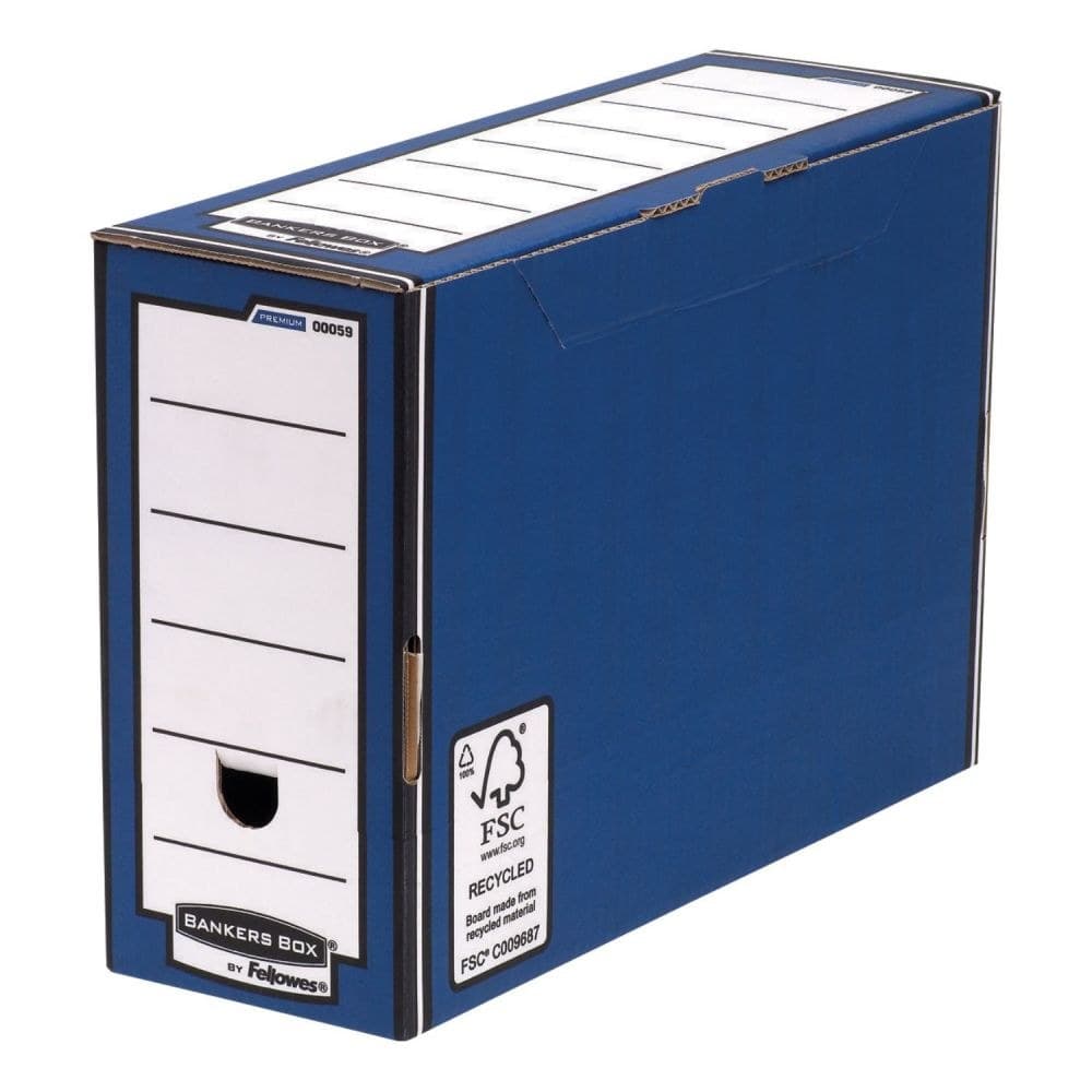 Bankers Box Premium Transfer File 127 mm Blue Pack of 10 - Image 1