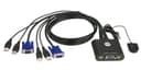 ATEN CS22U 2-Port USB VGA Cable KVM Switch With Remote Port Selector - Black thumbnail 1