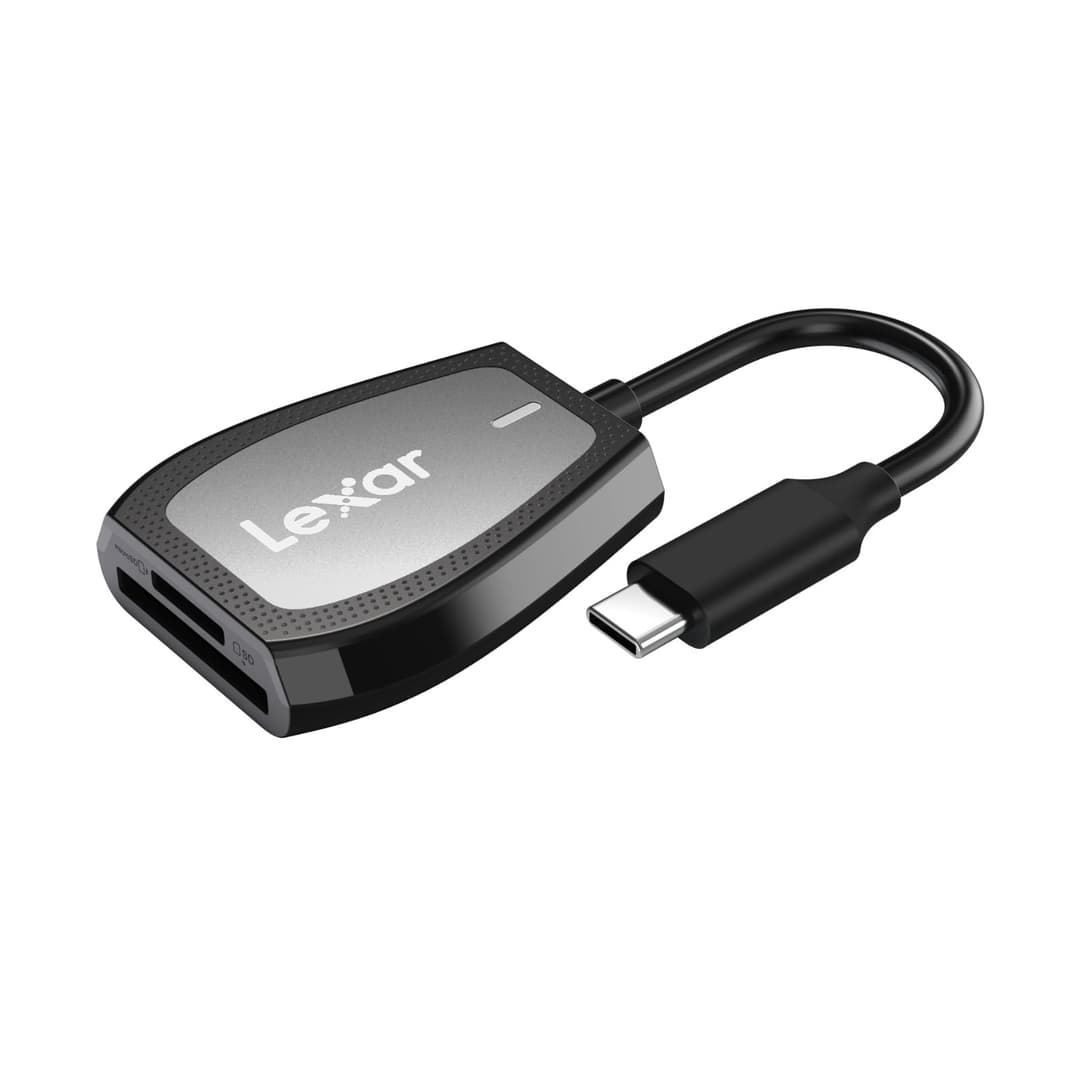 Lexar Professional Dual Slot Reader USB-C Memory Card Reader - Black - Image 1