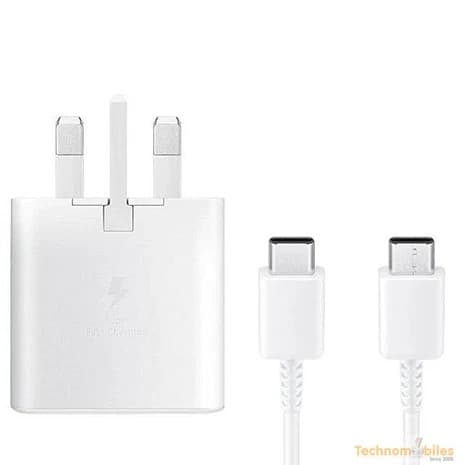 Samsung EP-TA800UBE 25W Super Fast Charging Type C to Type C Wall Charger - White - Image 1