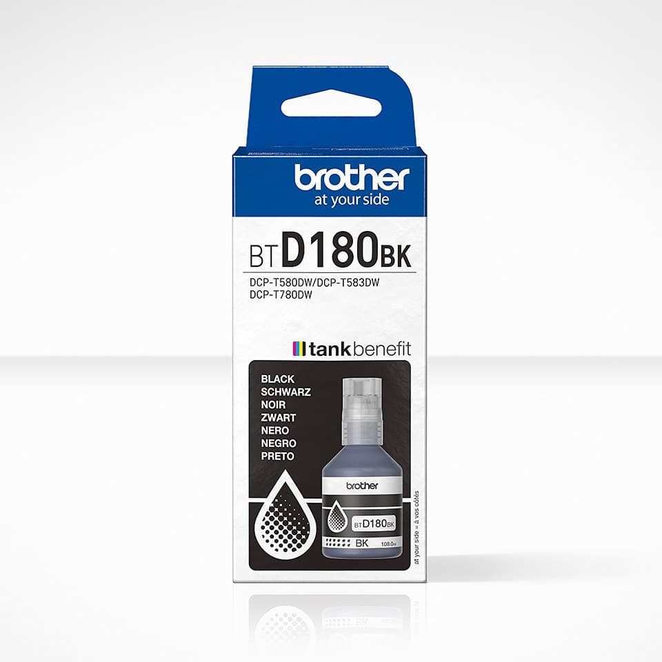 Brother BTD180BK Black Genuine Ink Bottle - Image 1