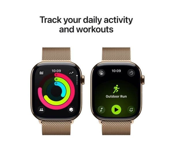 Apple Watch Series 11 GPS + Cellular 46mm Gold Titanium Case with Gold Milanese Loop - M/L - Image 9
