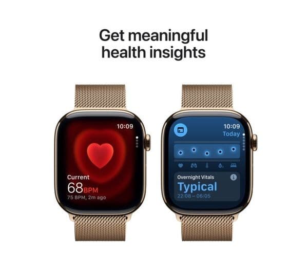 Apple Watch Series 11 GPS + Cellular 46mm Gold Titanium Case with Gold Milanese Loop - M/L - Image 10