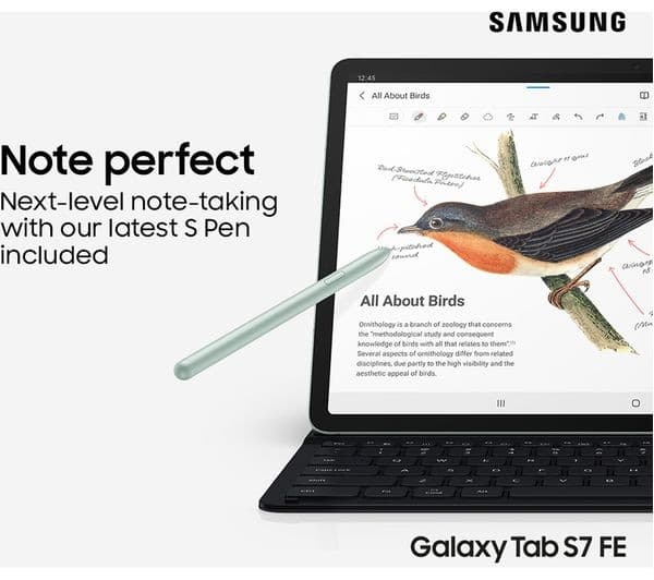 Samsung Galaxy Tab S7 FE 12.4-inch Wi-Fi 128GB 6GB RAM Tablet with S Pen - Mystic Pink - Image 4