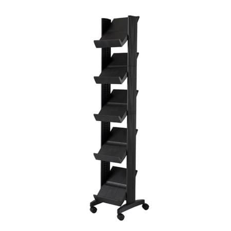 PaperFlow Single Sided Literature Display, Mobile Corner Unit, 5 Shelves, 13.78x15.17x66 Inches, Black (259N.01) (B004HWFZUC)