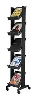 PaperFlow Single Sided Literature Display, Mobile Corner Unit, 5 Shelves, 13.78x15.17x66 Inches, Black (259N.01) (B004HWFZUC) thumbnail 2
