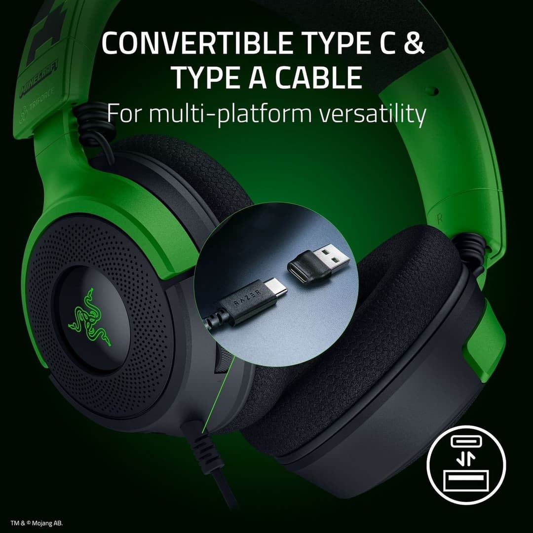Razer Kraken V4 X Wired PC Headset - Minecraft - Image 7