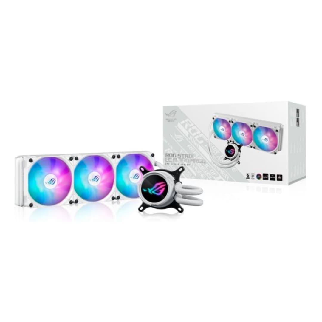 ASUS ROG Strix LC III 360 ARGB Intel/AMD AIO Liquid CPU Cooler - White - Image 5