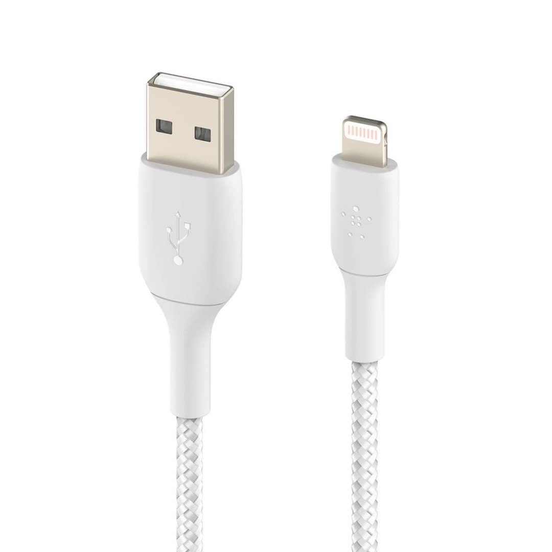 Belkin Braided USB-A to Lightning 2m Cable - White - Image 2