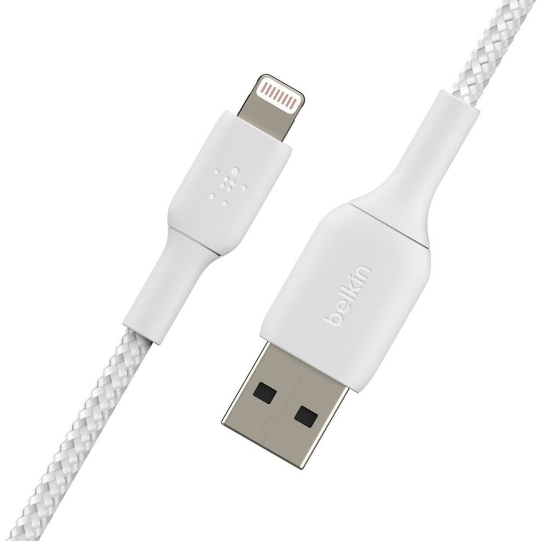 Belkin Braided USB-A to Lightning 2m Cable - White - Image 4