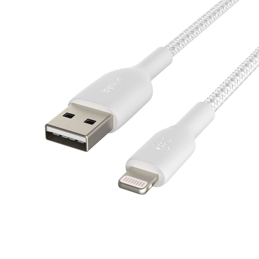 Belkin Braided USB-A to Lightning 2m Cable - White - Image 5