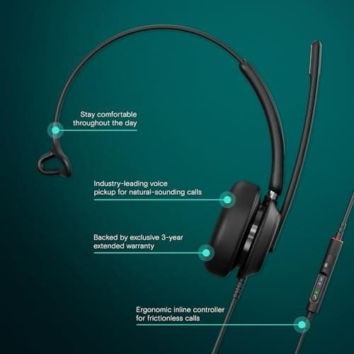 EPOS IMPACT 730T Mono Wired USB C and USB A Headset for PC with Noise-Canceling Mic, Microsoft Teams Certified, In-Line Controls, Comfortable Fit, Ideal for Office Calls, Remote & Hybrid Work - Image 5