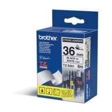 Brother TZES261 Black on White 8M x 36mm Strong Adhesive Tape - Image 1
