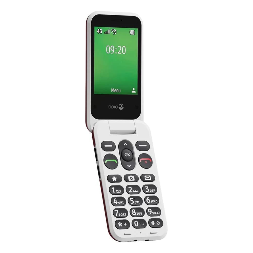 Doro Leva L20 4G Flip Phone - Red/White - Image 2