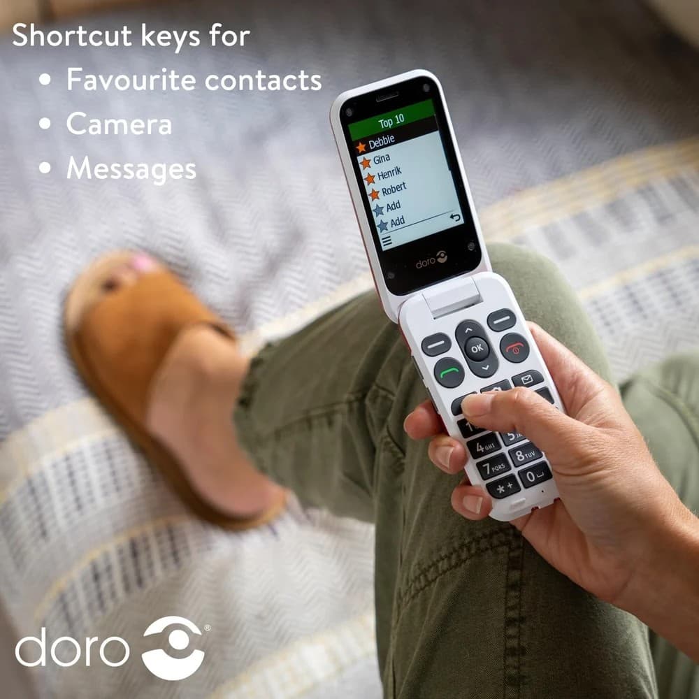 Doro Leva L20 4G Flip Phone - Red/White - Image 4