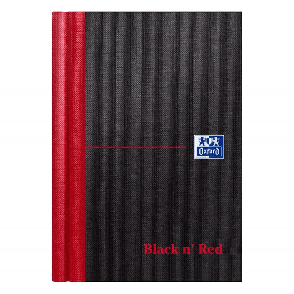 Black n` Red Casebound Hardback Notebook 192 Pages A6 Pack of 5 - Image 1